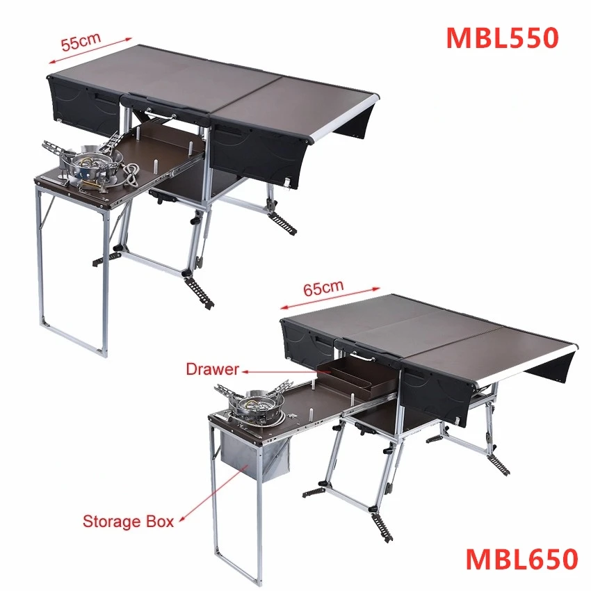 roulotte da campeggio pentole portatili tavolo scatola tavolo pieghevole in alluminio sgabello Shandong set di pentole da cucina