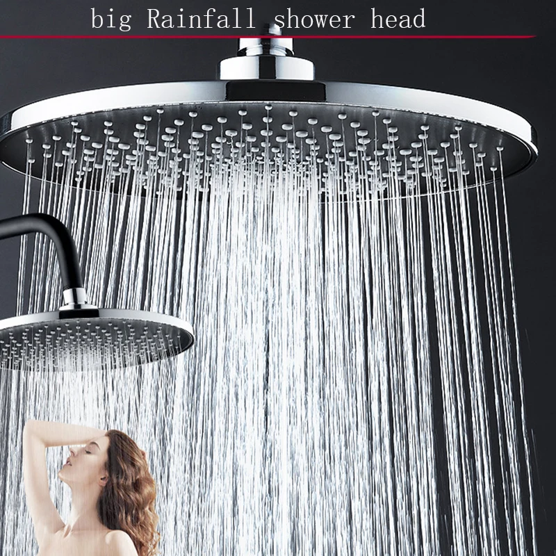 KEMAIDI Set di rubinetti per doccia da bagno con soffione a pioggia Sistema doccia da bagno con finitura cromata con spruzzatore per doccetta