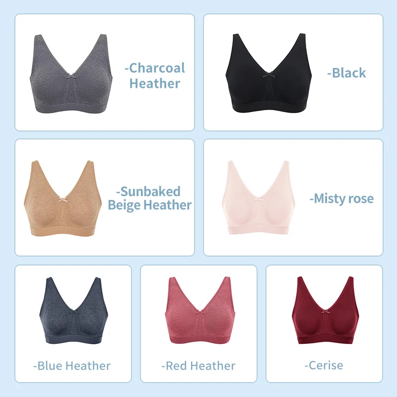 Women\'s Plus Size Seamless No Padding Full Coverage Wirefree Cotton Bra