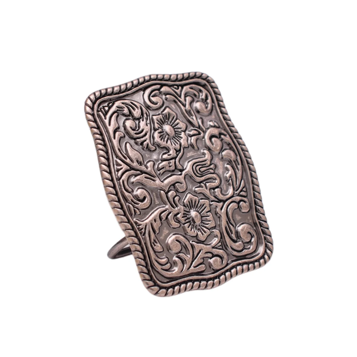 

Sturdy Silver Rectangle Western Flower Rodeo Ranger Rope Side Cowboy Cowgirl Leathercraft Belt Buckle Replacement fit 41mm