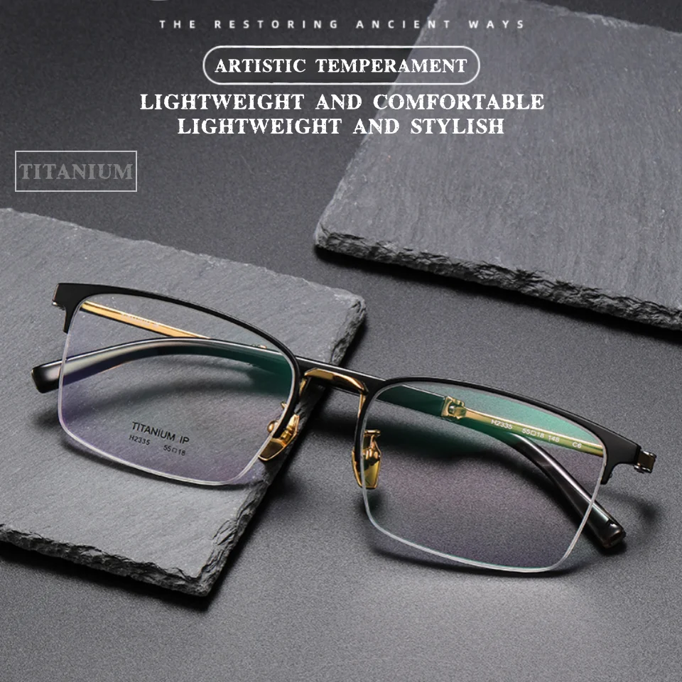 

Christmas Carnival Party Decoration Handmade Natural Horn Glasses Men and Women Retro Half Frame Optical Prescription Eyeglasses