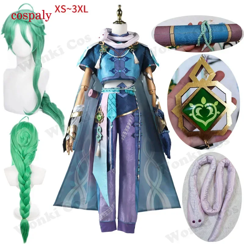 Game impact Baizhu cosplay costume Bai Zhu wig Liyue Bai Zhu Cosplay Carnival costumes full set