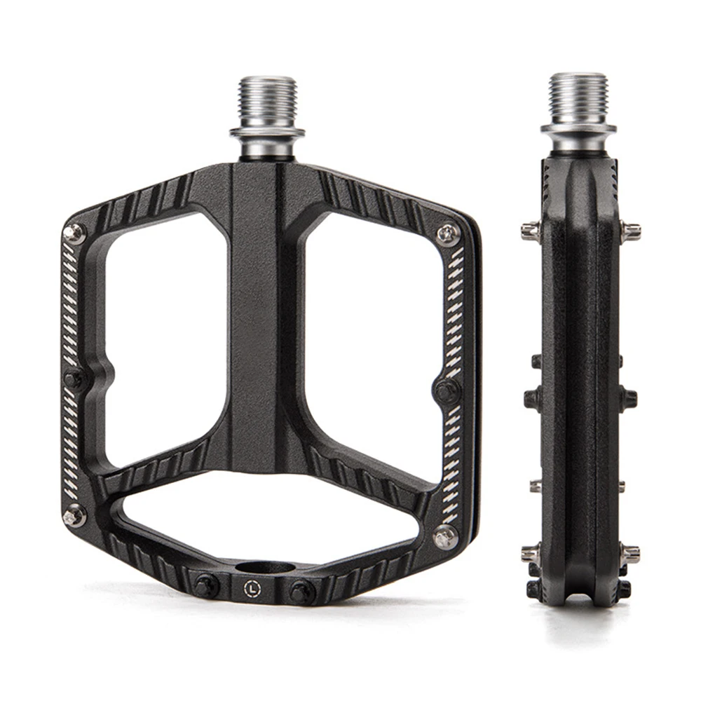 Aluminum Alloy Bike Pedals With Anti Skid Spikes Sealed Bearings Silver For Mountain Road Bicycle Cycling Parts Accessory