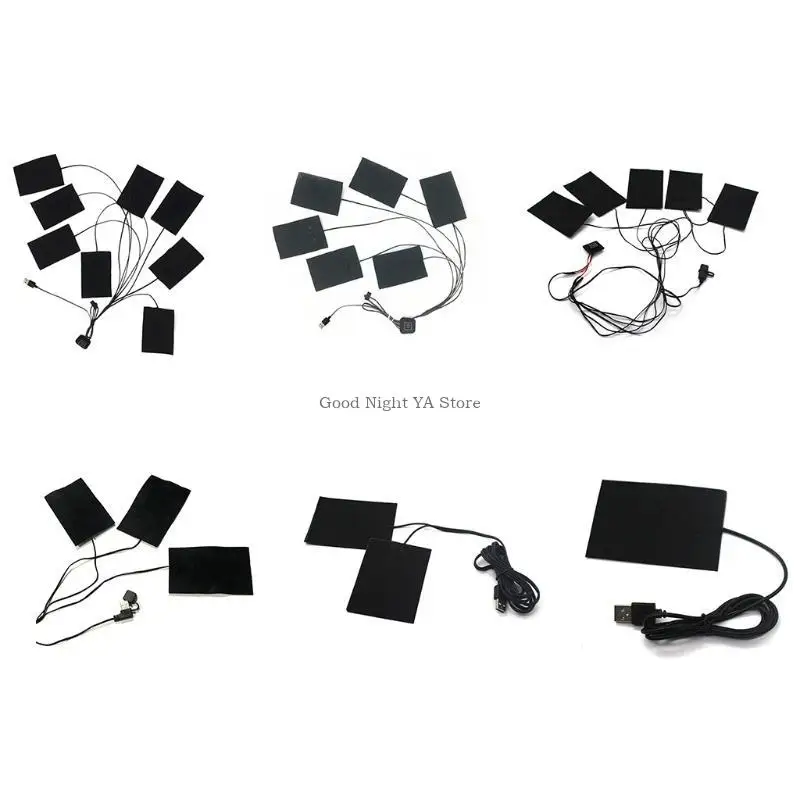 

Electric Heating Pad Washable Heating Film for Outdoor Winter Warm Clothes for Jacket Vest Pain Relief Portable USB Char