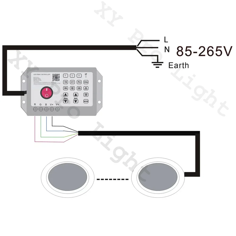 Light-12W LED RGB para Piscina, 85-265V, Control por aplicación Bluetooth, Luz subacuática dc12v para exteriores, lámpara de paisaje de fuente, foco