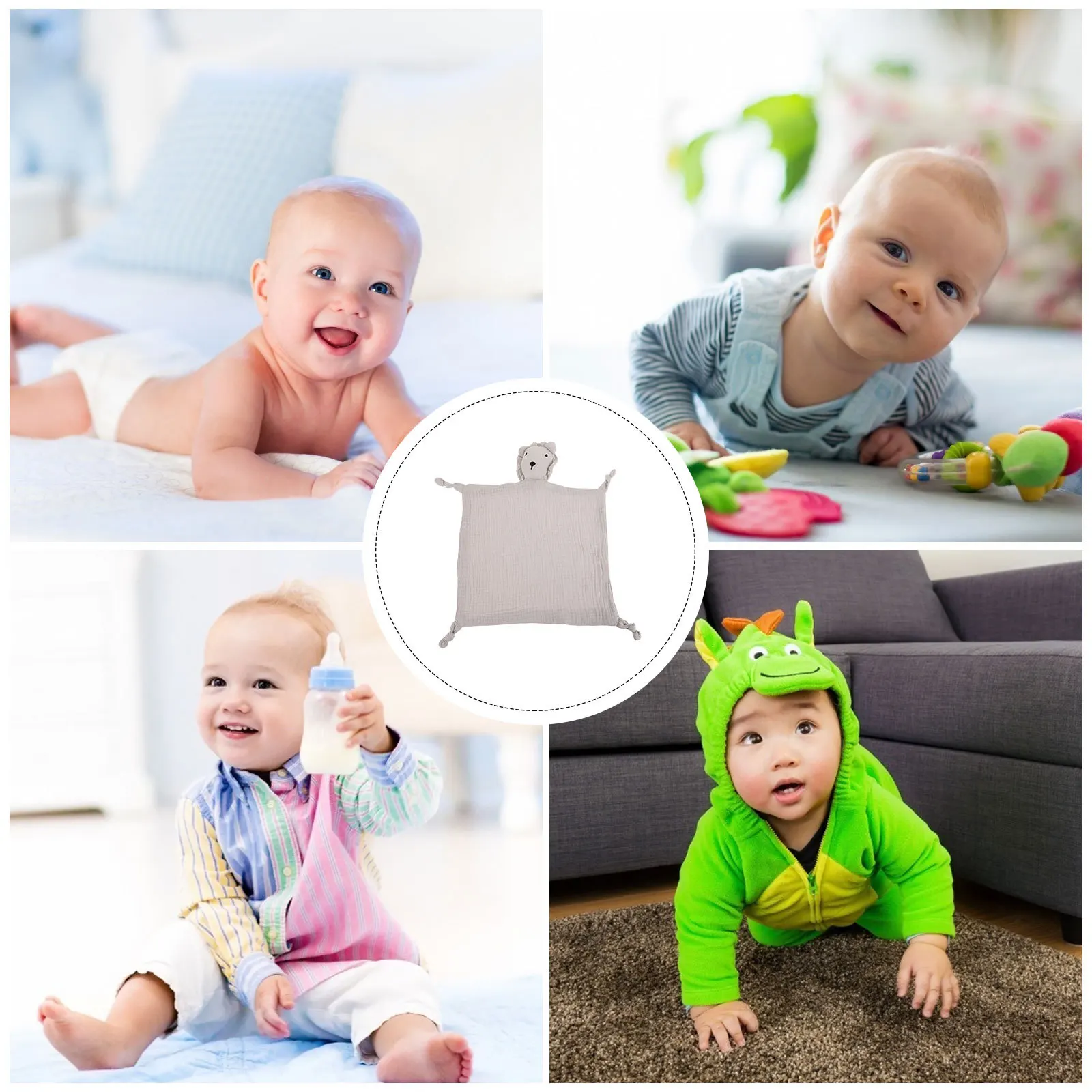 الطفل المعزي لينة الشاش التجعيد النسيج بطانية أمان للتسنين الرضع النوم المعونة الكرتون الطفل بطانية للطفل