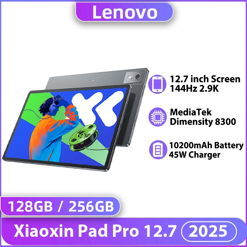 Lenovo Xiaoxin Pad Pro 12.7 2025 Dimensity 8300 8GB 12GB LPDDR5x 128GB 256GB ROM JBL Speakers 10200mAh 45W Charger Wifi 6 Tablet