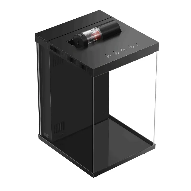 #v 10L Small Mini Smart Desktop Glass Fish Tank Aquarium Automatic Feeding