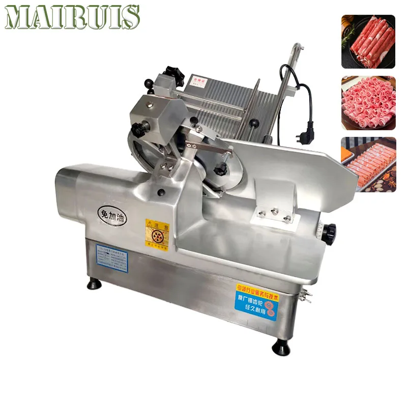 110V/220V Electric Meat Slicer Mutton Roll Beef Cutter Lamb Rolls Vegetable Cutting Machine Bread Slices Stainless Steel Mincer