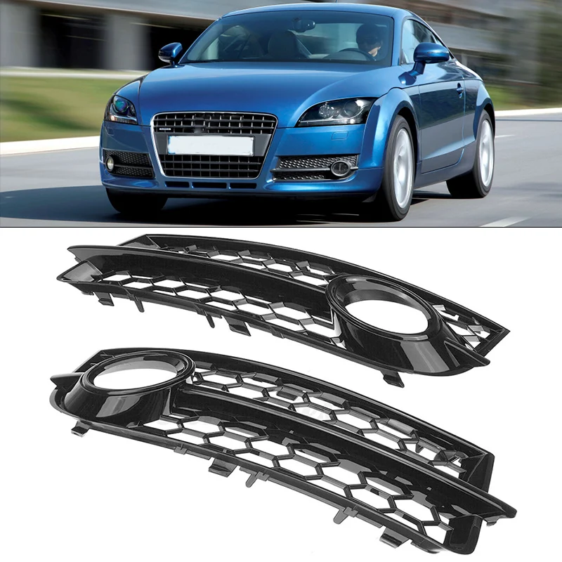 

Front Fog Lights Cover For Audi Tt 8j Case Petrol Convertible Coupe 2006-2014 Front Bumper Fog Light Grill Lamp Trim Cover Black