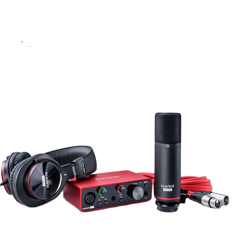 

Factory good quality solo Audio interface Recording Condenser microphone headphone set For sound card home studio