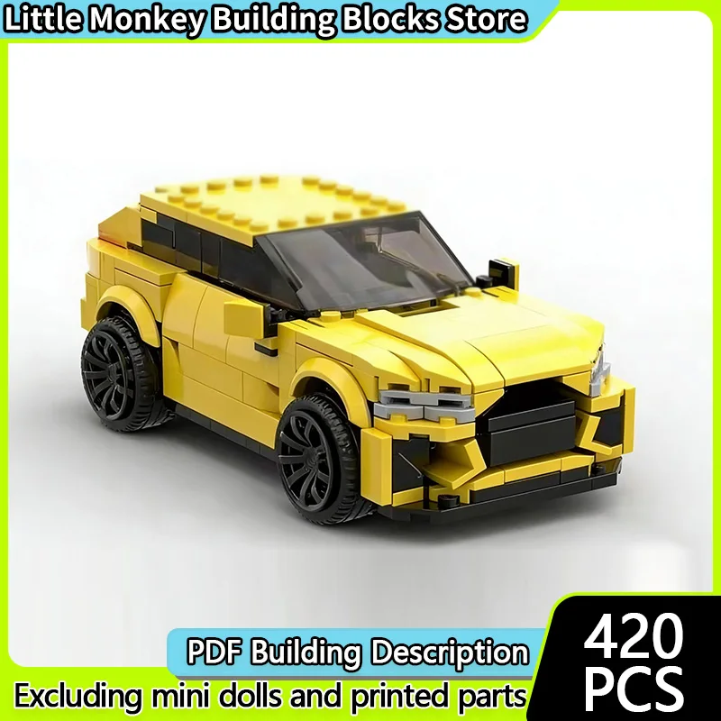 

Speed Racing Car Model MOC Building Bricks Yellow RS Q8 SUV Modular Technology Children Holiday Gifts Assemble Toys Suit