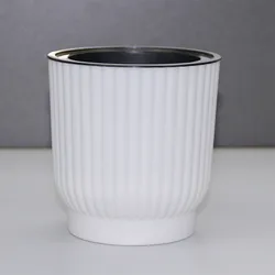 White Round Plant Flower Pot Stylish Water-saving Desktop Planters for Family Friend Neighbor Gift