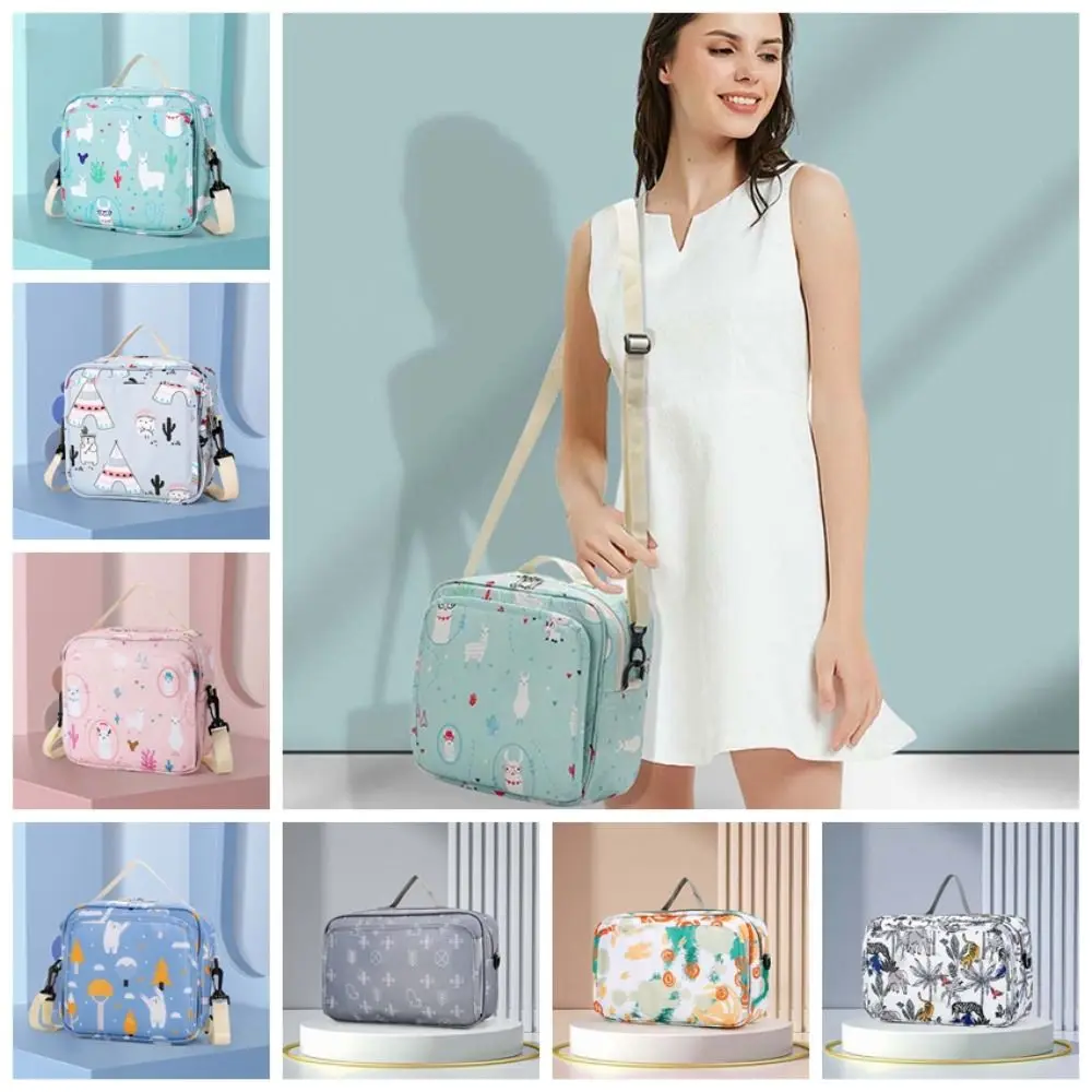 Weiche Windel-Aufbewahrungstasche, großes Fassungsvermögen, Nylon, Mama-Kutschen-Organizer, Anti-Spritzwasser-bedruckte Tasche für Make-up-Set, Babys