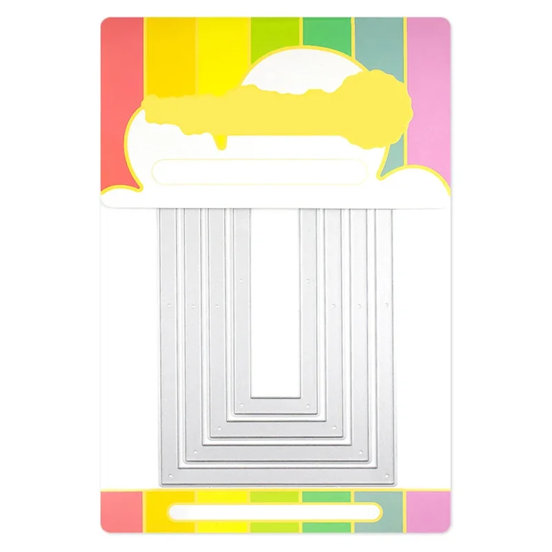 Новинка 2024, прямоугольная мини-рамка slim line, металлические пресс-формы и Скрапбукинг для рукоделия, поздравительные открытки, без прозрачных штампов