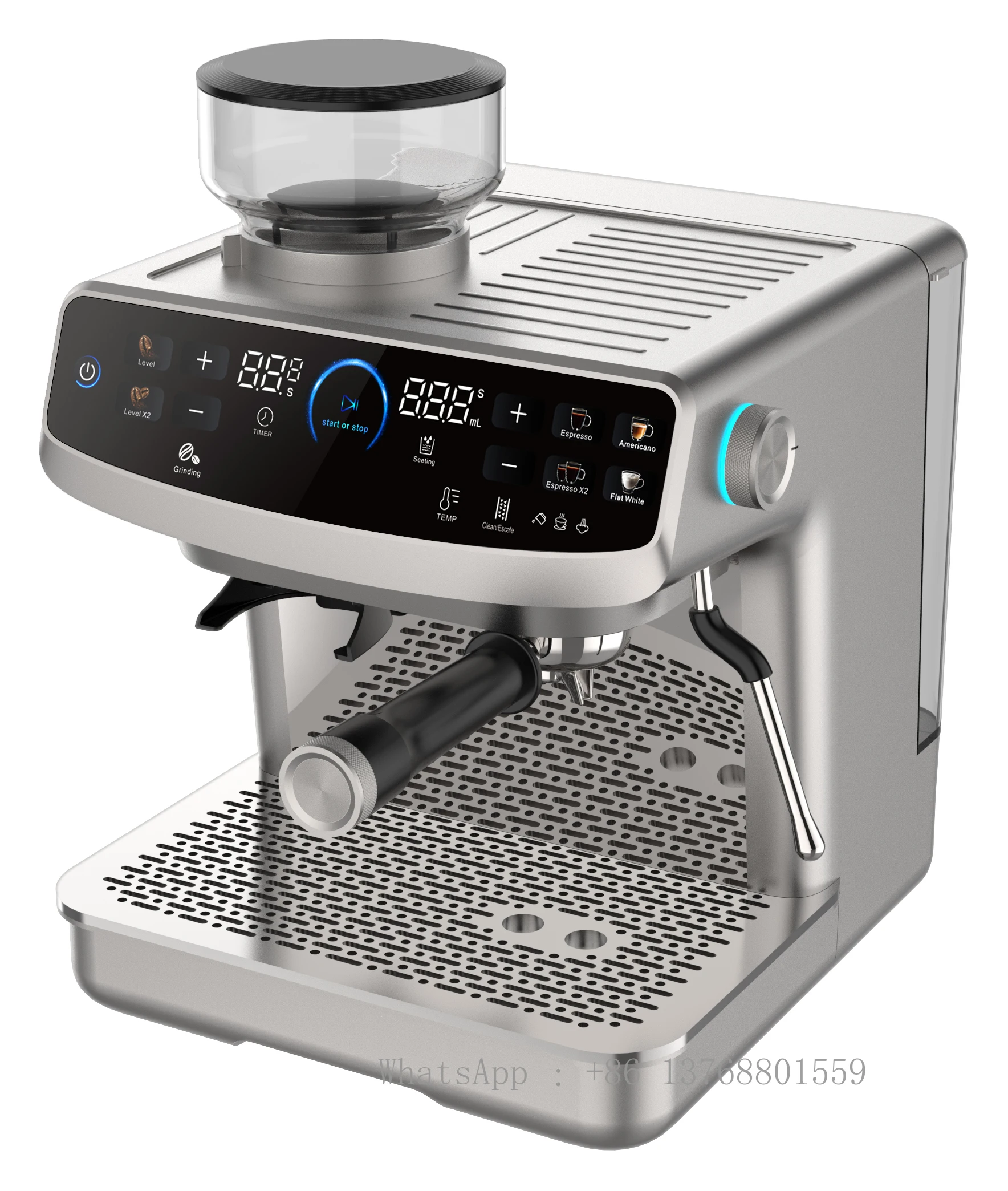 Professional Double Thermal Blocks Espresso Maker With Grinder With Milk Frother CM602