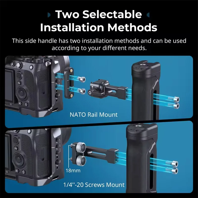 SmallRig Camera Mini Side Handle Kit With NATO Clamp Adapter & NATO Rail Lightweight Cage Grip For Mount Magic Arms, Light -5532