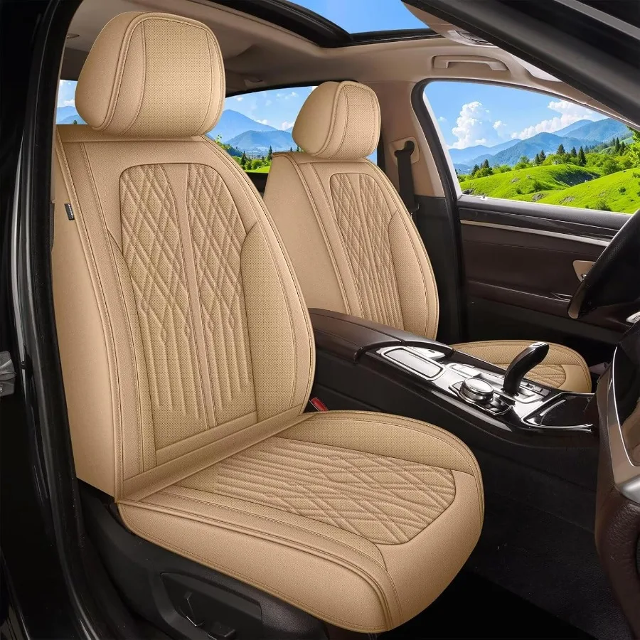 

Полный комплект чехлов на автомобильные сиденья, подходящие для Bronco Sport 2021 2022 2023 2024 2025, дышащая кожаная водонепроницаемая подушка сиденья с подушкой безопасности