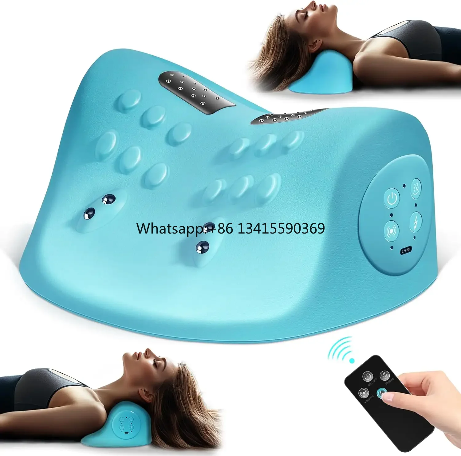 

2025 Phenitech Massage Pillow Ergonomic Design Kneading Neck Shoulder Pillow PU Heating Hot Compress Traction