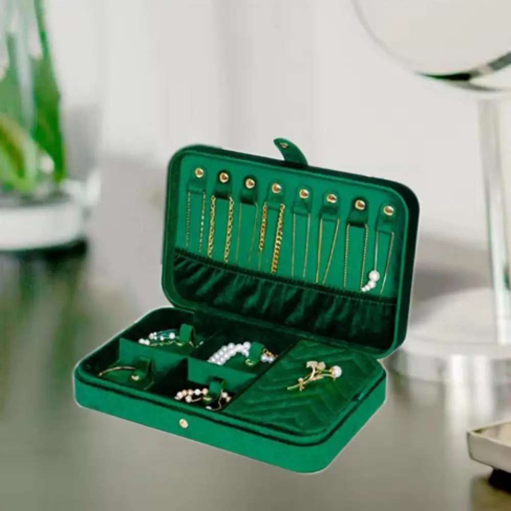 Velvet Necklace Storage Box Large Capacity Dustproof Jewelry Storage Box Vintage Space Saving Earrings Container Women
