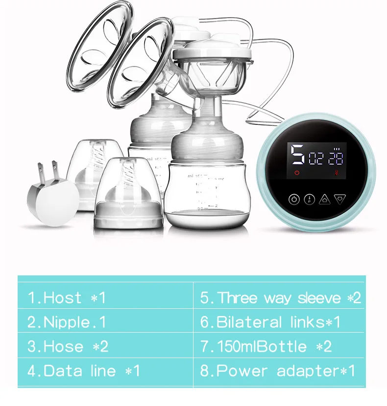 Touch Screen Electric Breast Pump Single Double Nipple Suction Automatic Breast Milk Pumps For Maternity Nursing Accessories