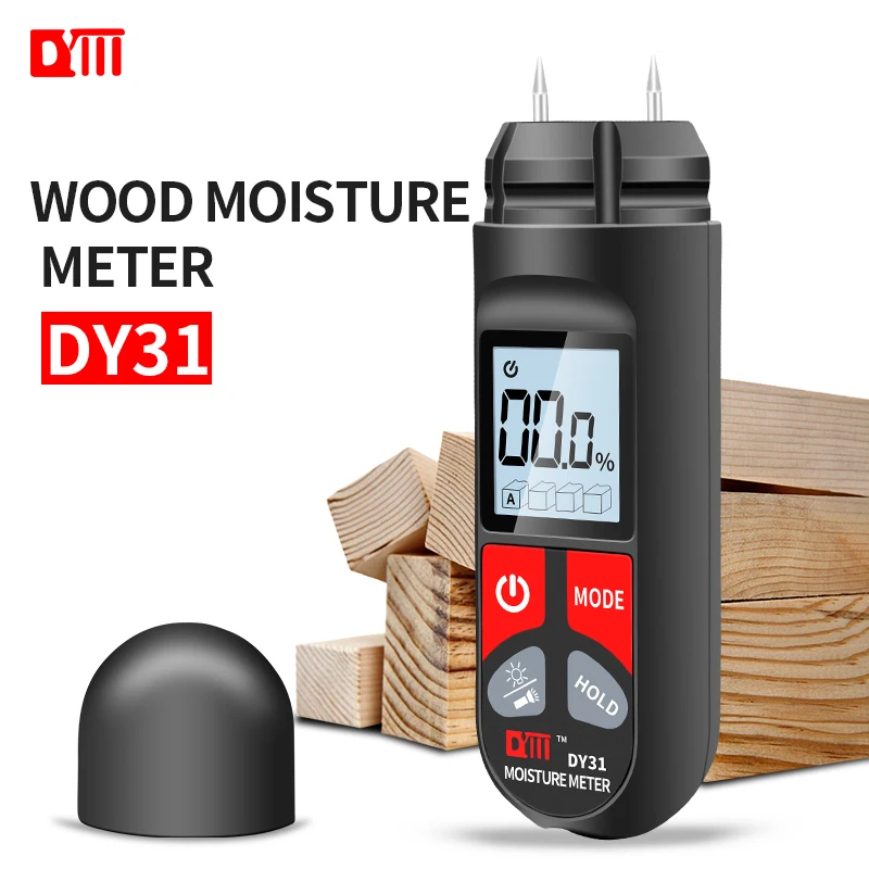 Medidor Digital de humedad de madera DY31, probador de humedad de madera, higrómetro de contenido de agua, Detector de humedad húmeda de madera,