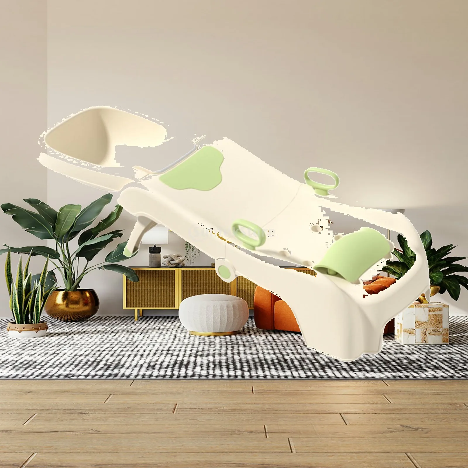 Foldable Kids Hair Washing Bed Ergonomic Bath Seat Portable Salon Recliner Stretchable Head Rinser for Sink