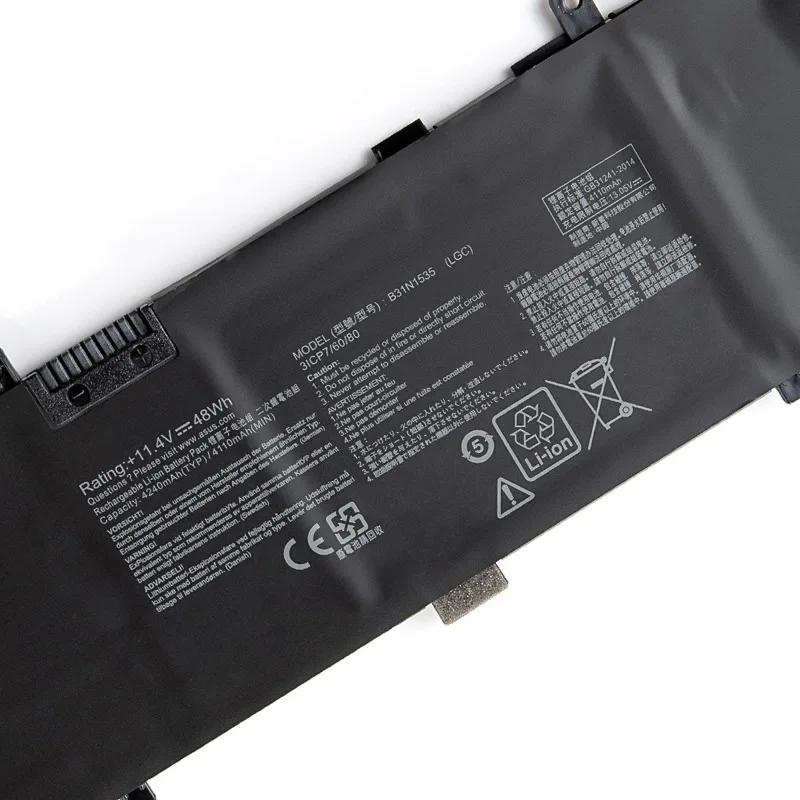 B31N1535 Laptop Battery for ASUS ZenBook UX310 UX310UA UX310UQ UX410U UX410UA UX410UQ U4000U RX310U RX410U Series 11.4V 48Wh