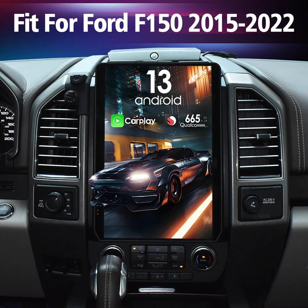 

Автомобильное радио с сенсорным экраном Android 13, для Ford F150 2015-2022, мультимедийный плеер, стерео GPS-навигация, головное устройство, аудио Carplay