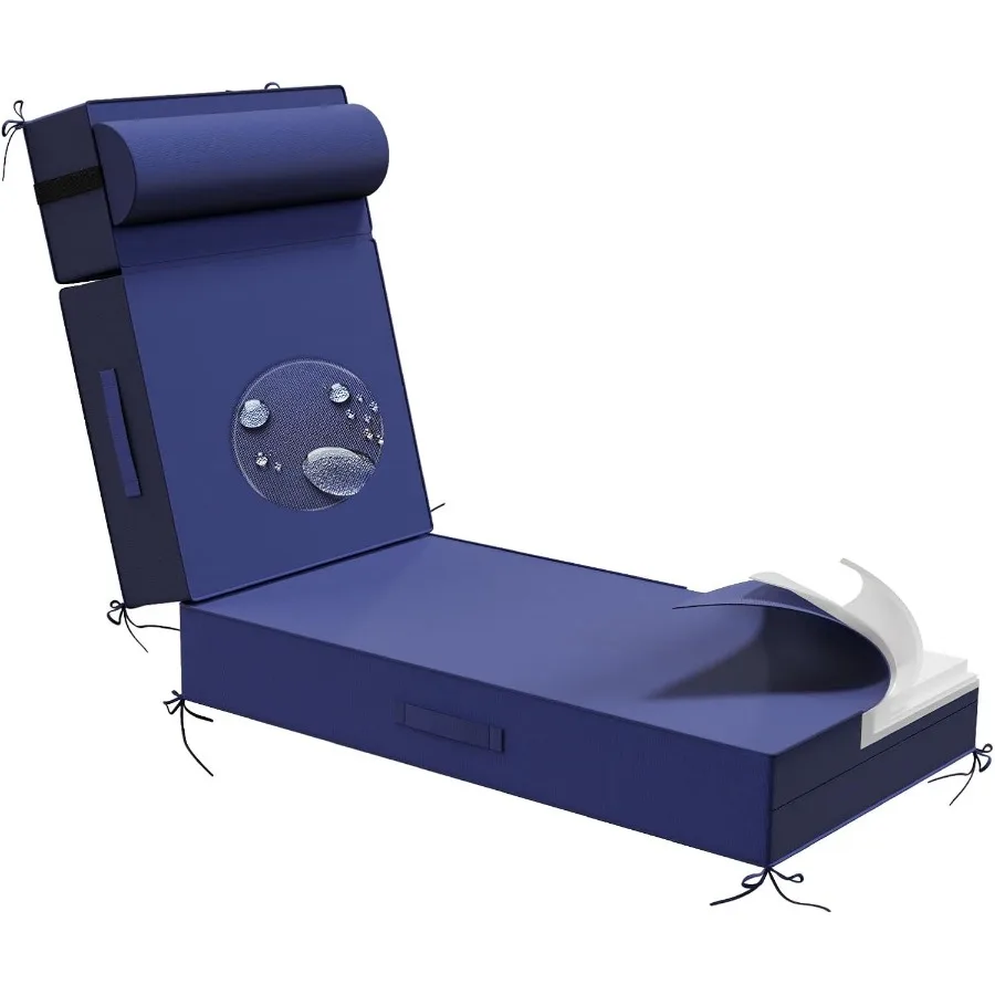 وسائد صالة Olefin الخارجية مع وسادة 72 بوصة × 21 بوصة × 5 بوصة مقاومة للماء ومقاومة للبهتان وأثاث الفناء كرسي صالة P