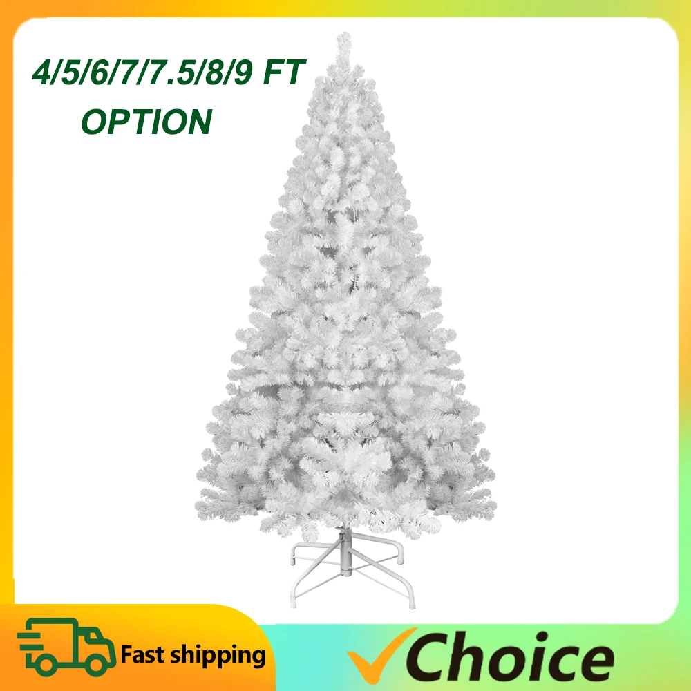 Artificial Christmas Tree PVC Christmas Decoration Xmas Tree with Sturdy Metal Stand Base Home Party Outdoor Decoration