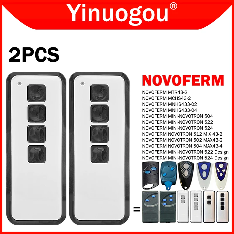 

2PCS NOVOFERM MINI-NOVOTRON 524 522 Garage Door Remote Control 433MHz For NOVOFERM NOVOTRON 502 MAX43-2 504 MAX43-4 512 MIX 43-2