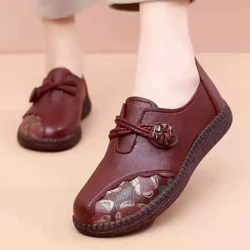 Comfortable Cushion Loafers Woman Spring Autumn Orthopedic Sneakers Mom Cozy Oxford Leather Moccasins Ladies Flat Shoes