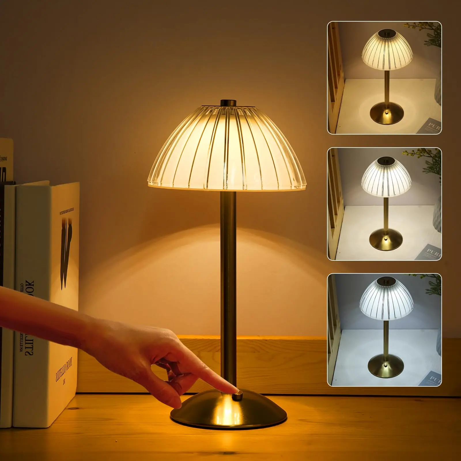 

LED Cordless Table Lamp Gold Lamp Bedside Table Mood Light Night Light Desk Lamp Home Decor For Dining Light Bar Bedroom Study