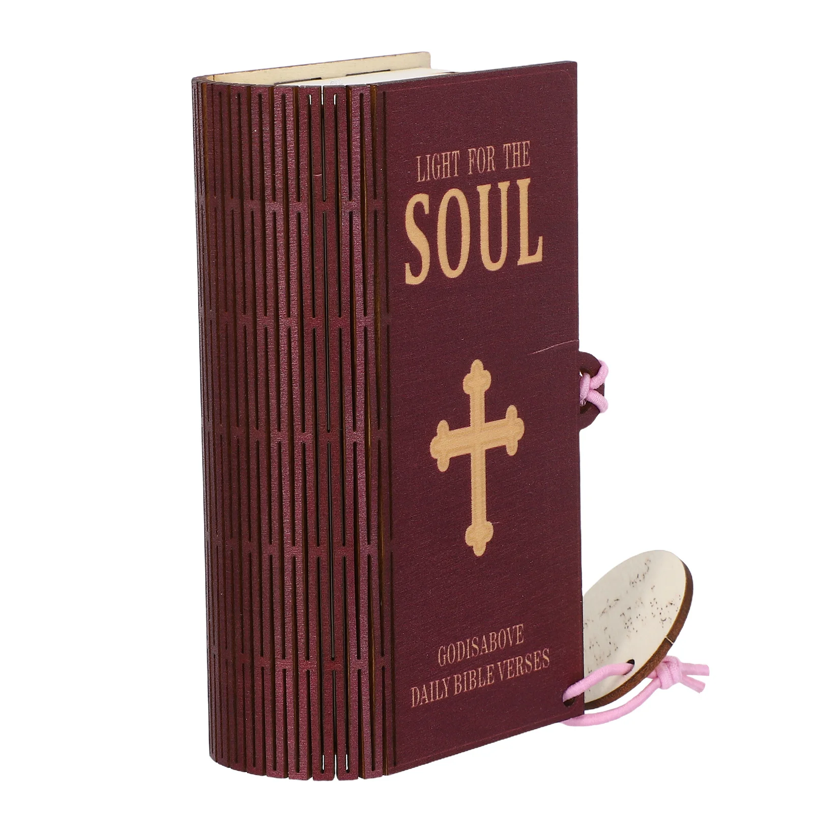 

1 Set Bible Verse Box Scripture Cards Wooden Organizer Book-Shaped Christian Keepsake For Prayer Desk Decor Inspirational Gift