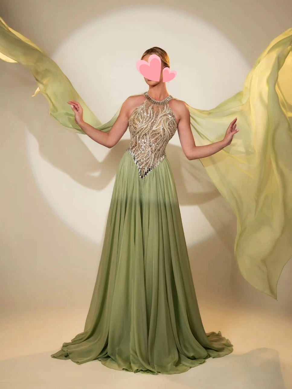 

Oisslec Prom Dress Elegant Vintage Sweet Green Beads Lace Crystal New Customized Formal Occasion Prom Dress Evening Party Gowns