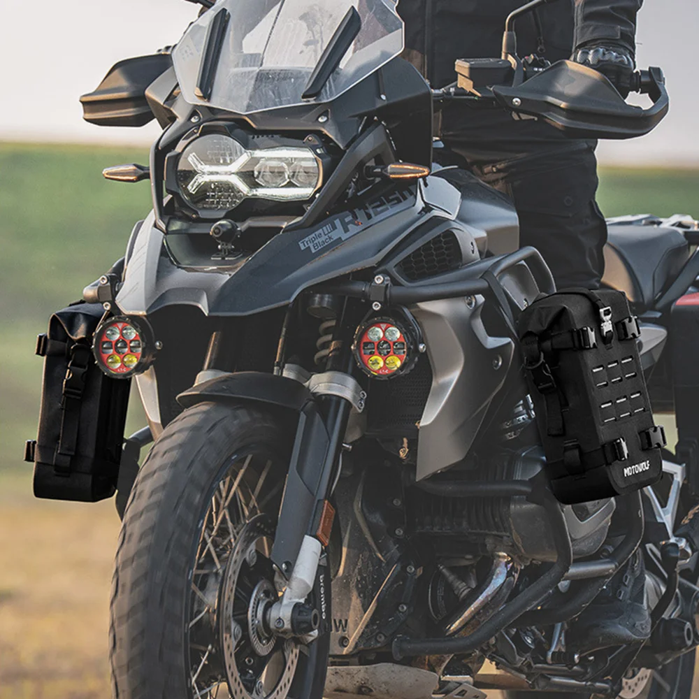 Motorcycle Bumper Bag Waterproof 6L Universal Motorcycle Side Frame Bag with Internal Support Travel Luggage Tool Box