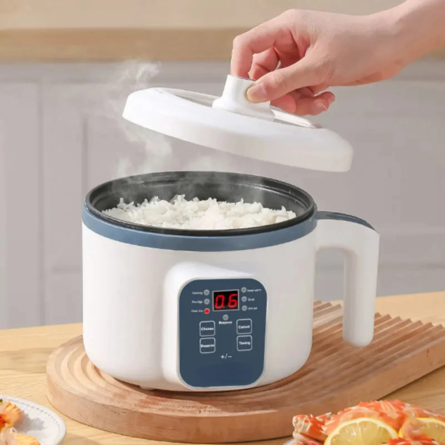 Panela de arroz 1.7l única camada dupla 220v multifogão antiaderente inteligente mecânico multicooker panela de arroz no vapor para
