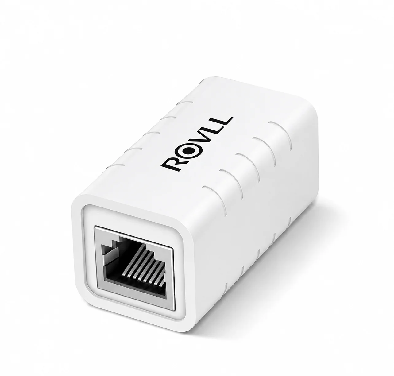 ROVLL RJ45 Coupler Female to Female Ethernet Adapter Cat6 Cat5e LAN Cable Extender Connector, 1Gbps Network Inline Extension