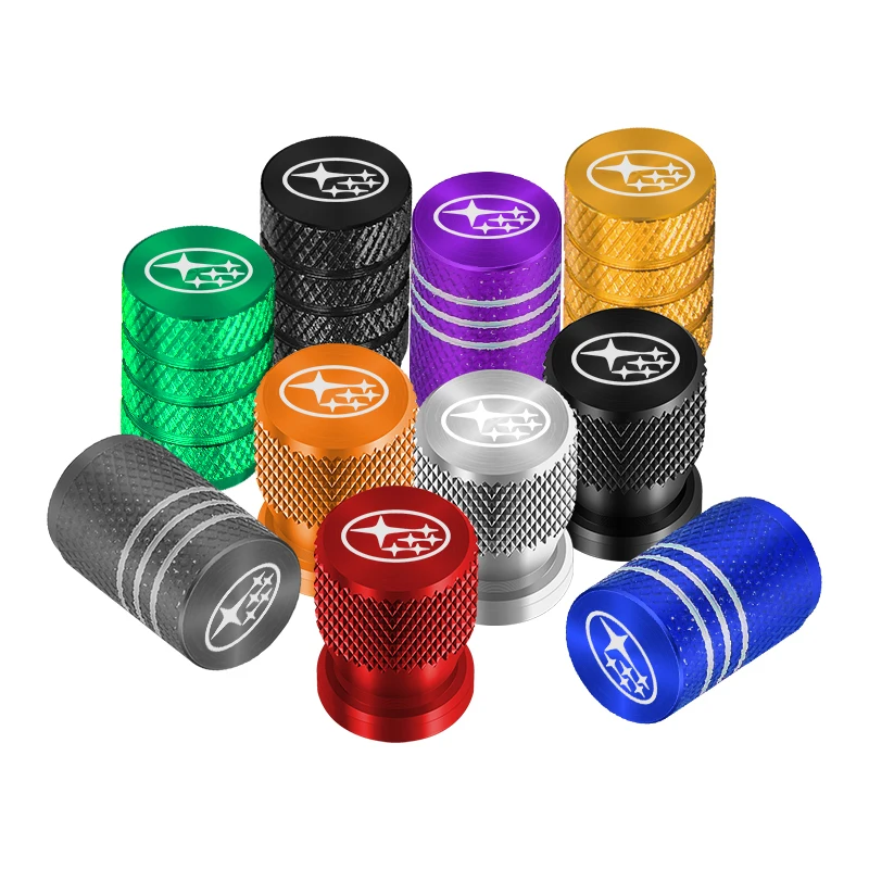 4pcs Car Tire Valve Cap Car Tyre Air Stems Covers For SUBARU Forester Impreza Legacy Outback WRX STI BRZ Auto Accessories