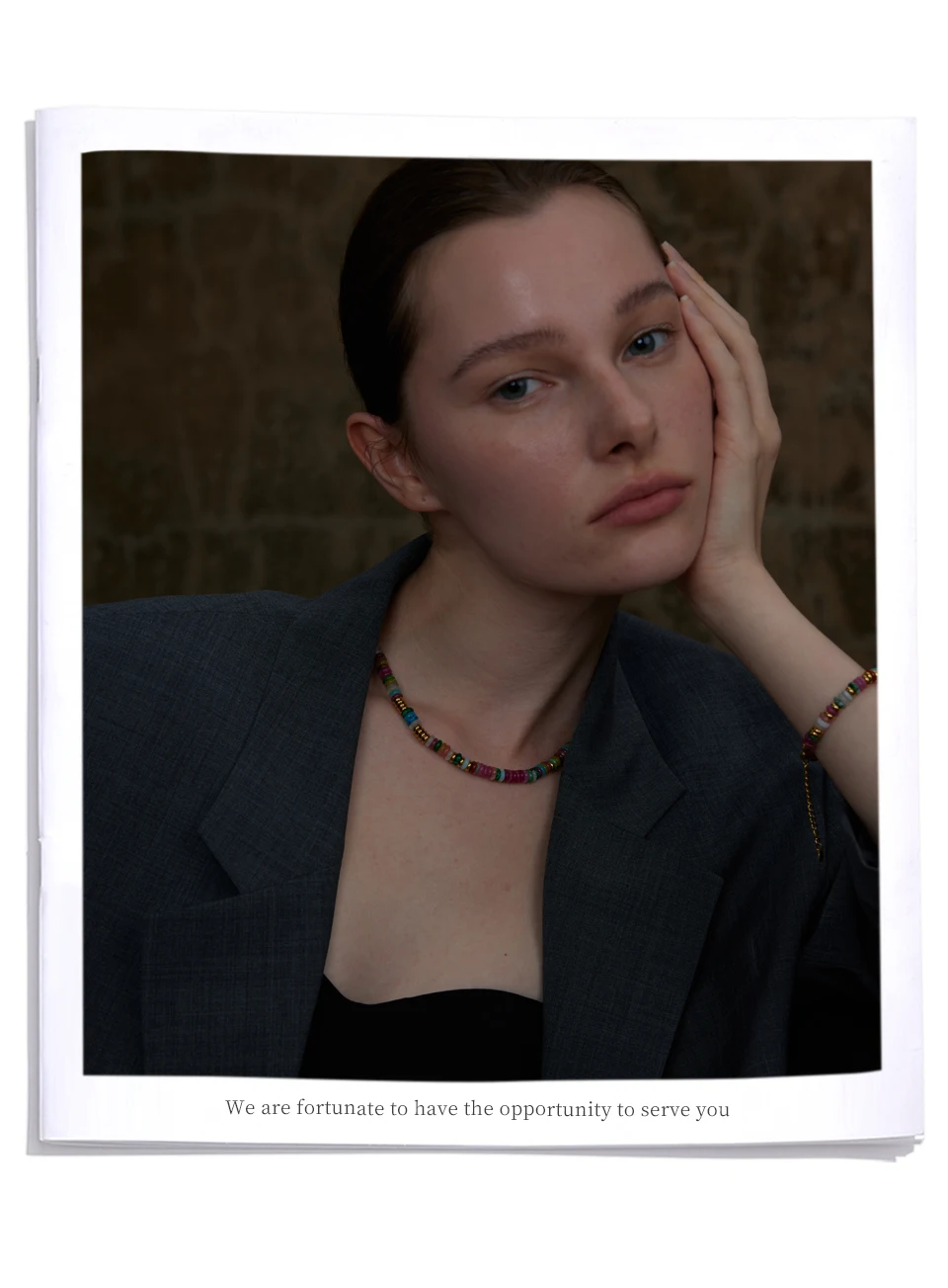 Yhpup Bunte Natursteinperlen, handgefertigte Kette, Y2K-Mode-Halskette für Frauen, Edelstahl, wasserdicht, Kragen, Schmuck, Geschenk – Detail 5