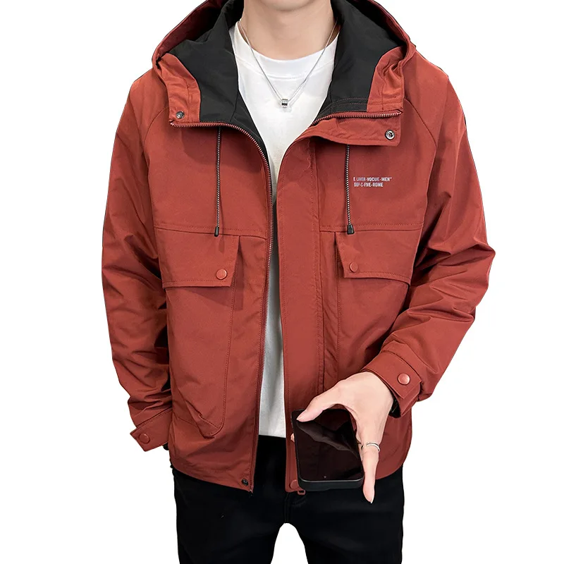 

4XL Spring Autumn New Men's Jacket Solid Color Loose Jacket Men's Korean Version Versatile Casual Hooded Jacket Top Men Clothing