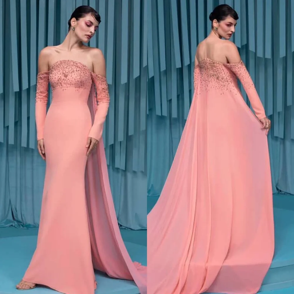 

Customized Elegant Sparkle Jersey Rhinestone Sequined Mermaid Strapless Long Dresses Evening Dresses Sizes Available Intricate