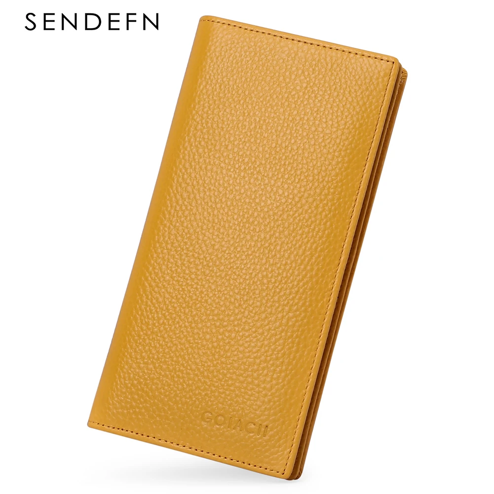 SENDEFN GOIACII Wallet For Women Genuine Leather Female Credit Card Bag Ultra Thin RFID Blocking Clutch Wallets