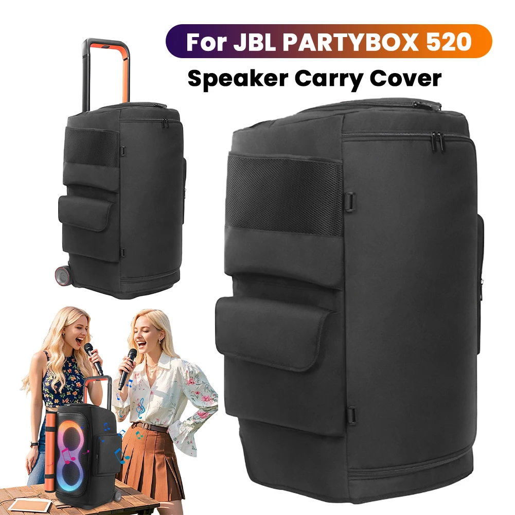 

Portable Speaker Dust Case with Mic Pocket Double-Sided Speaker Storage Bag Wear Resist for JBL PARTYBOX 520 Storage Bag