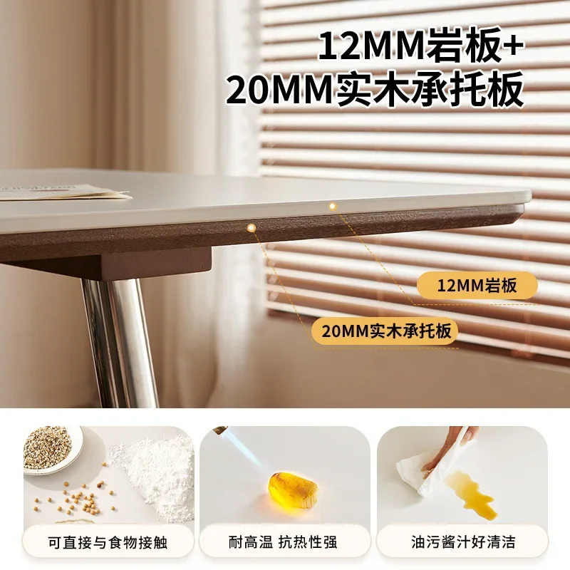 Hh2cc2 Rectangle household medium and ancient style solid wood stainless steel feet storage dining table
