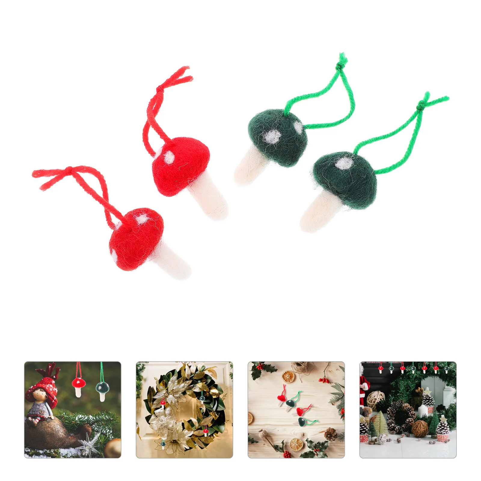 

12Pcs Felt Mushroom Ornaments Bright Color Hanging Decorations Festival Tree Holiday Party Decor Tree Decoration