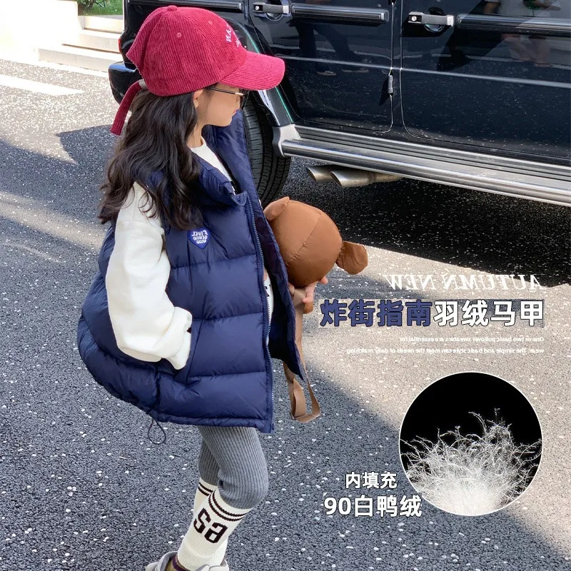 Girls Wear A New Fall and Winter Children's Down Padded Jacket Casual Warm Vest  Golden Goose Outdoor Clothes for Children