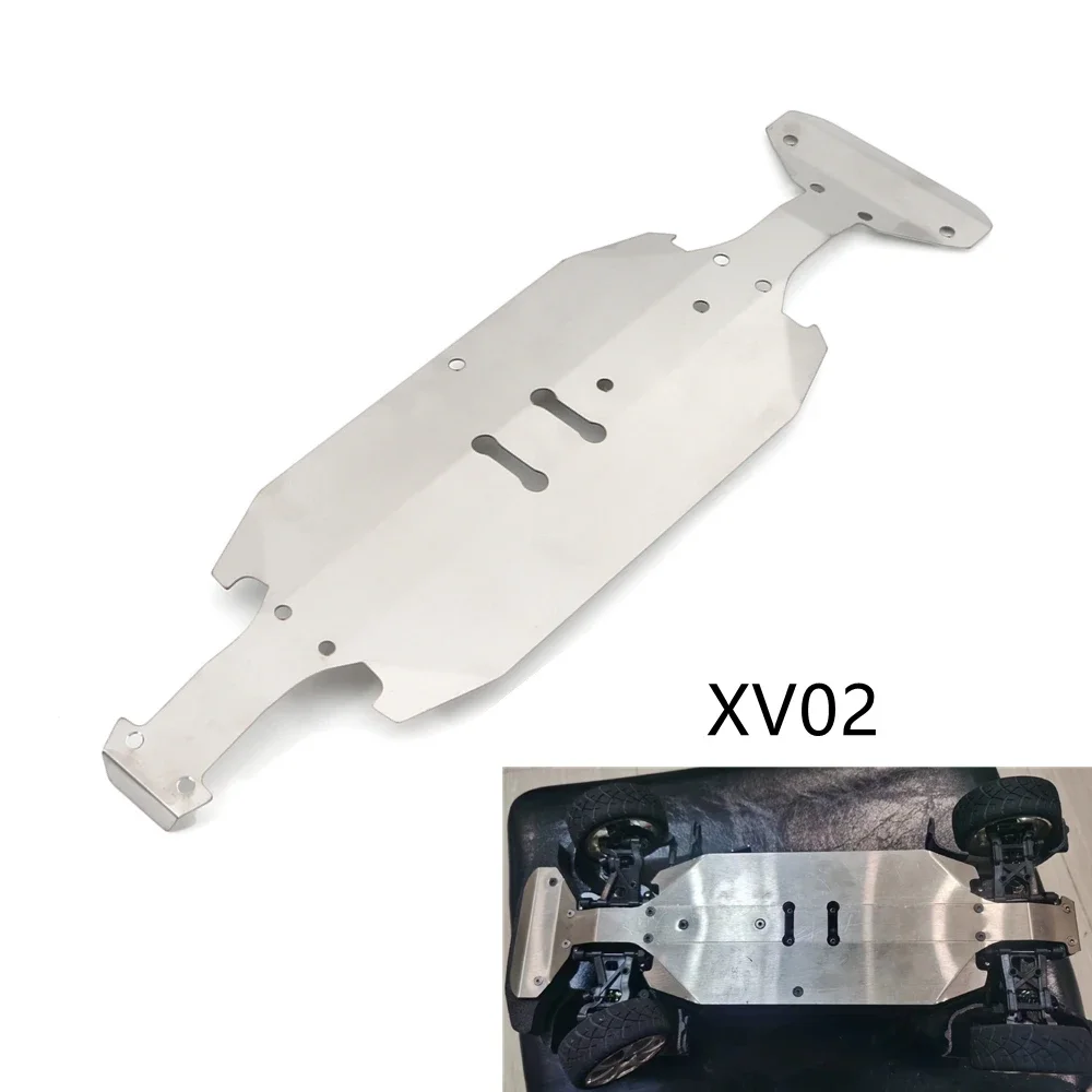 XV02 Stainless Steel Chassis Armor Protection Anti-Skid Plate For 1/10 RC Car TAMIYA XV-02