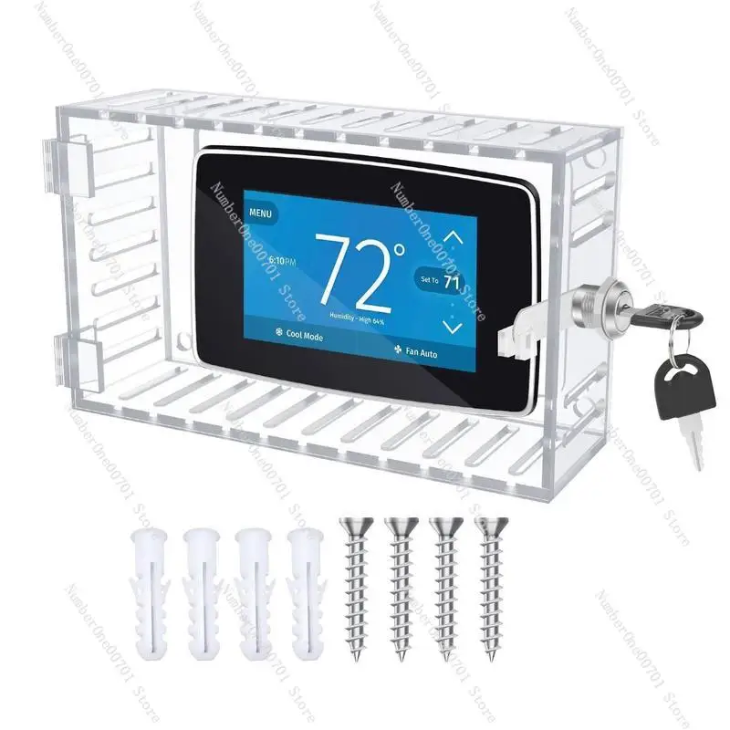 

Universal Thermostat Lock Box With Key Clear Thermostat Cover With Lock Thermostat Guard Easy To Install For Home